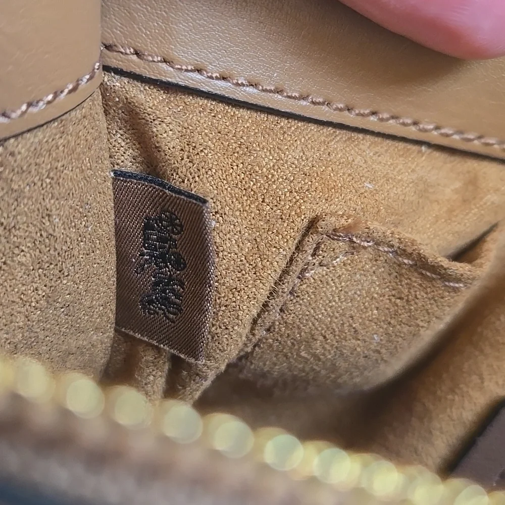 Coach Navy Signature Canvas Crossbody with Tan Leather Trim - Picture 11 of 14